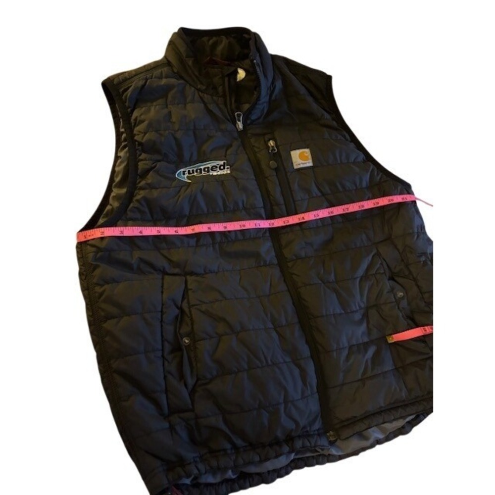 Carhartt Gilliam Vest Men's L Black Quilted Insulated Rugged Radios Logo 102286 - Picture 8 of 9